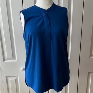 Hilary Radley Sleeveless Pleated Front Shell - Royal Blue